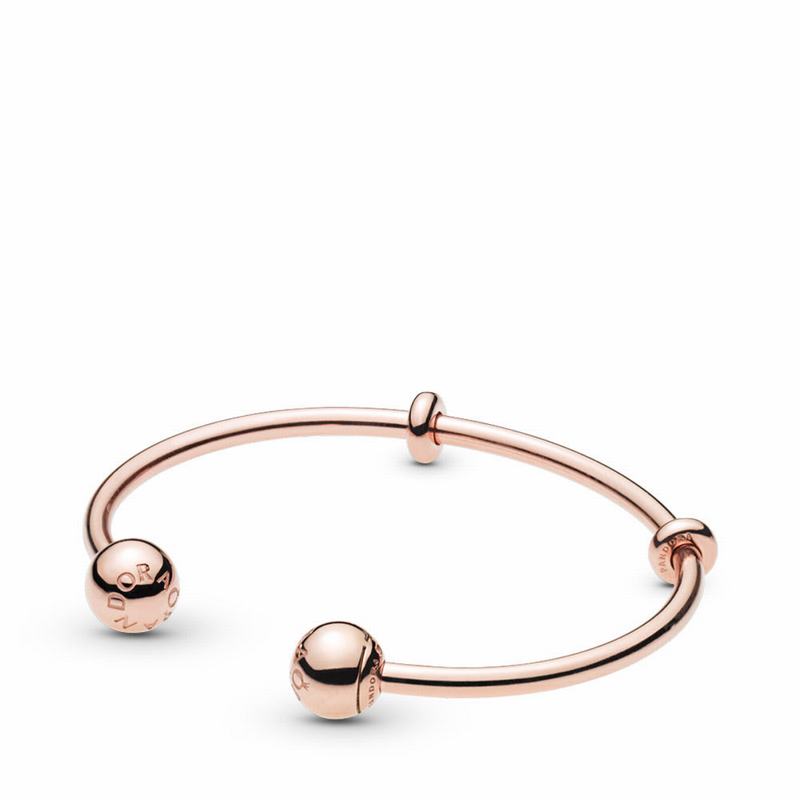 Pandora Australia Rose™ Open Logo Caps Bangle Bracelet | DZUNPY652